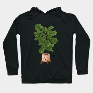 Cute Plant Illustration, Fiddle leaf Fig Illustration 2 Hoodie